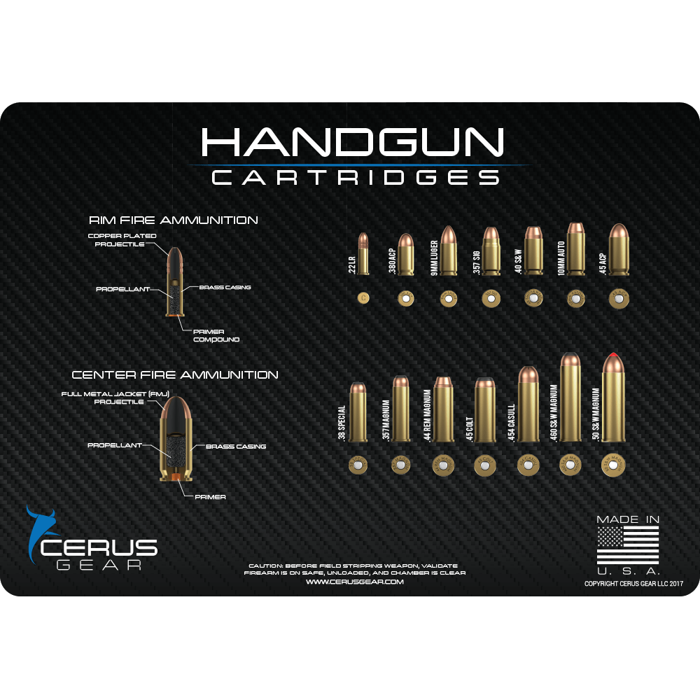 Top Handgun Cartridges Gun Mat