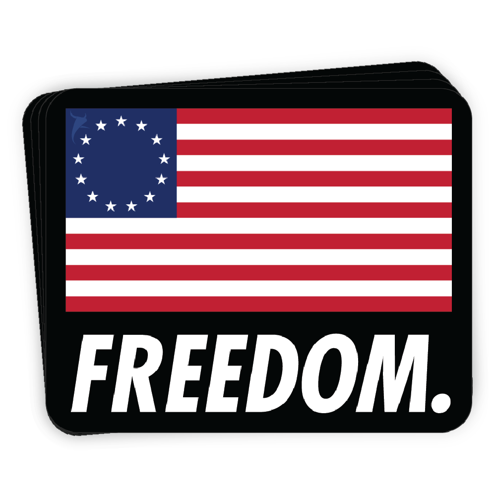 Freedom Flag Decal Die Cut Sticker Indoor/Outdoor Use Size: 4" x 3.25"