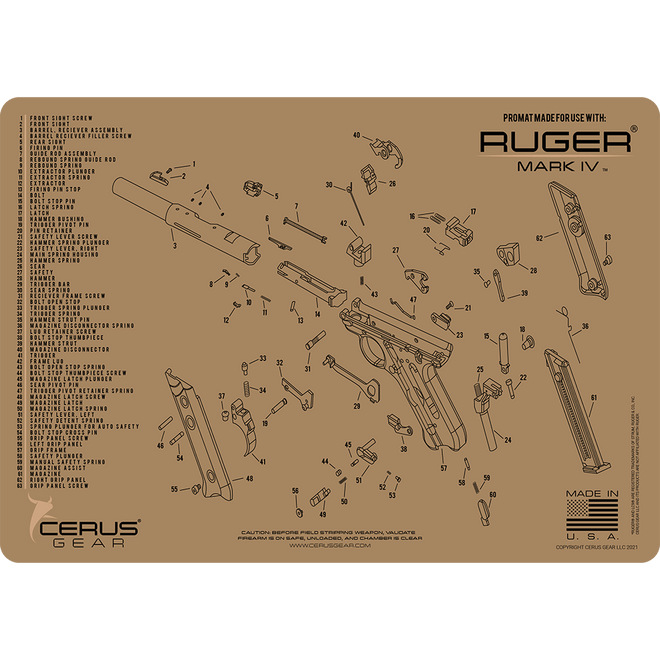 Ruger Mark IV® Schematic Handgun Mat