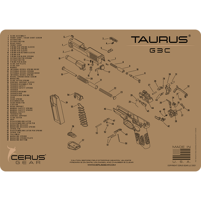 TAURUS® G3C Schematic Gun Mat