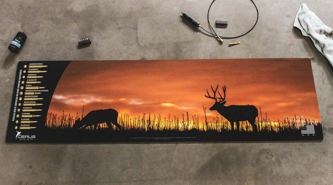 Mule Deer Sunset Wildlife Gun Mat