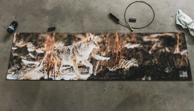 Stalking Coyote Wildlife Gun Mat