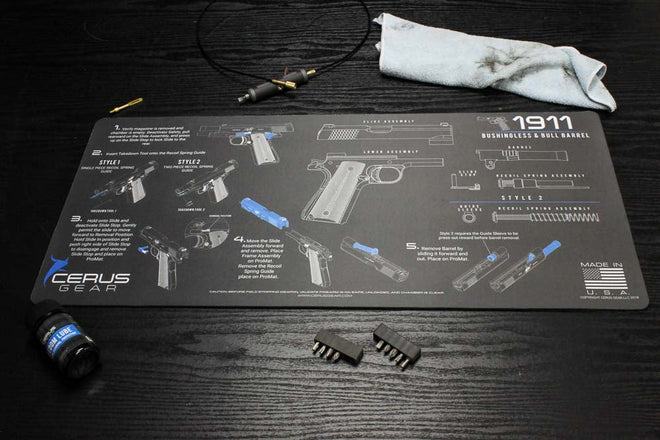 1911 Bushingless & Bull Barrel Instructional Gun Mat